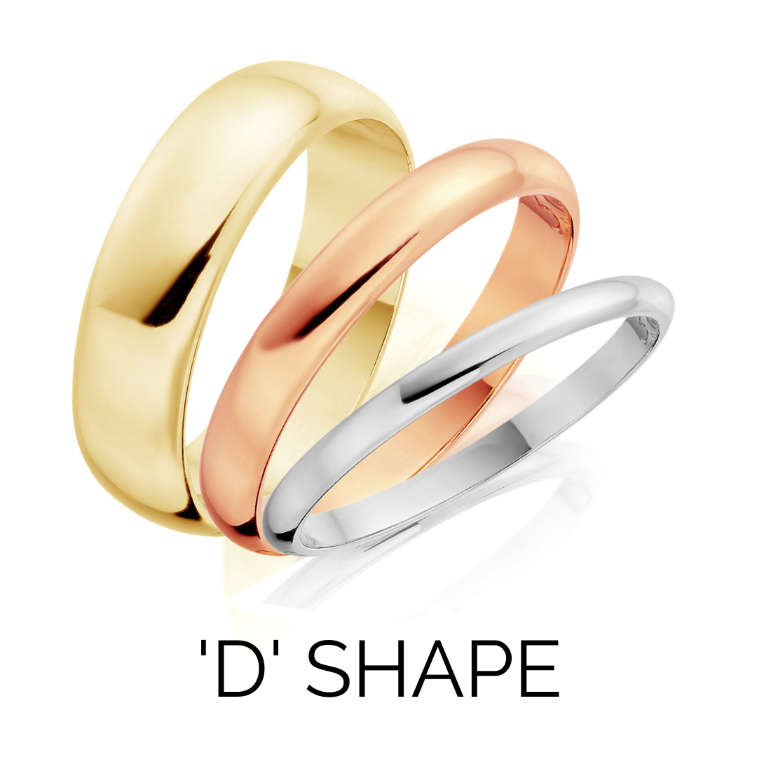 View 'D' Shape wedding rings at John Pass