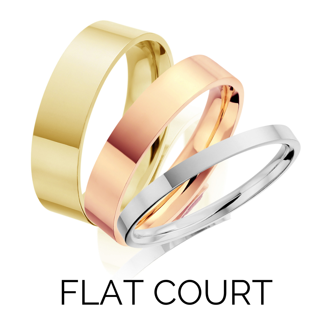 View Flat Court wedding rings at John Pass