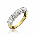 ​18ct Yellow & White Gold 1.00ct 5 Stone Diamond Half Eternity Ring