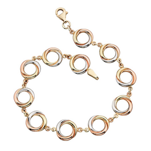 Elements Gold Triple Gold Russian Ring Style Bracelet
