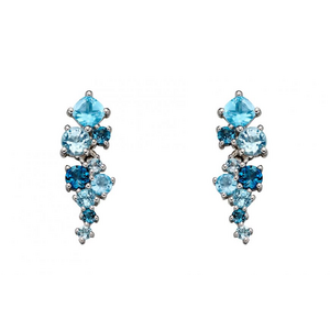 Gecko Blue Topaz And White Gold Earrings GE2225T