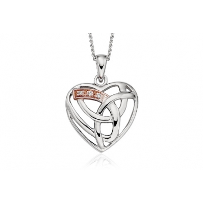 Clogau Silver & 9ct Rose Gold Diamond Eternal Necklace 3SELP