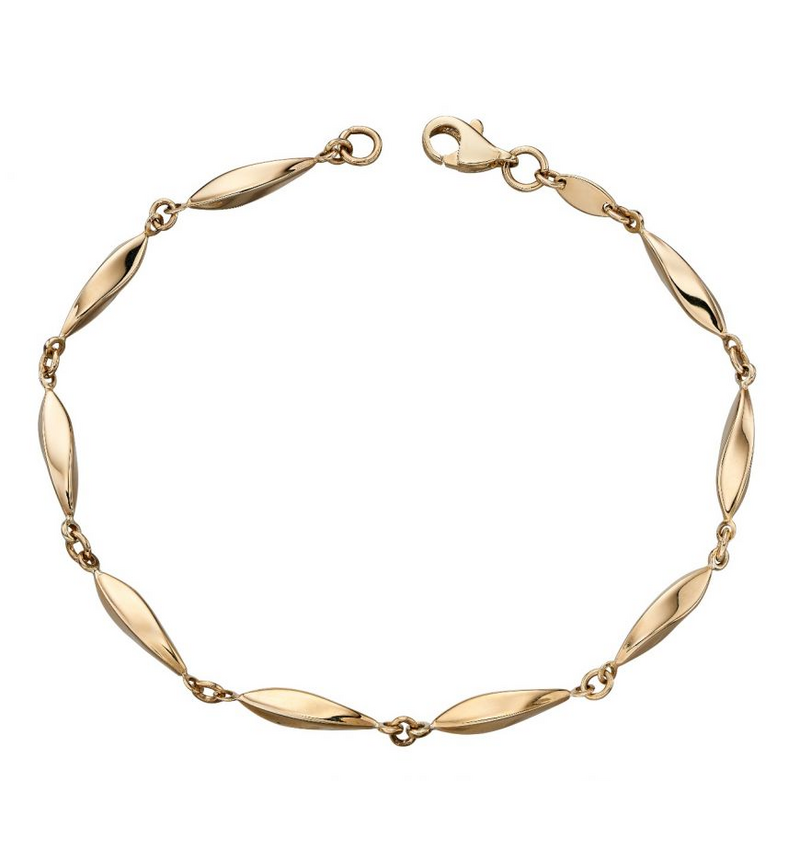 Yellow Gold Twisted Marquise Link Bracelet
