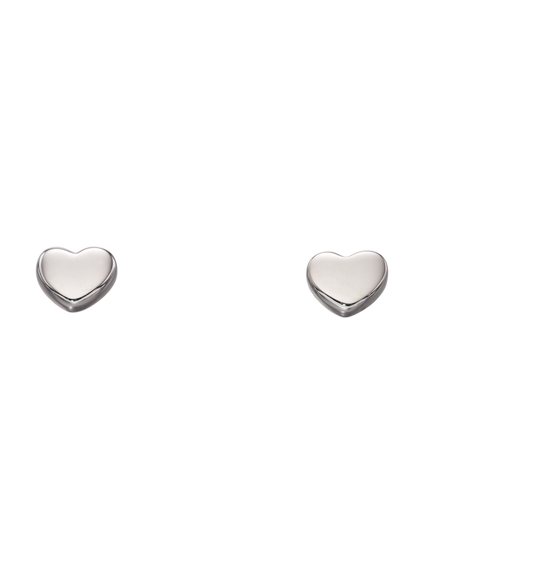 9ct White Gold Heart Stud Earring 20-02-168