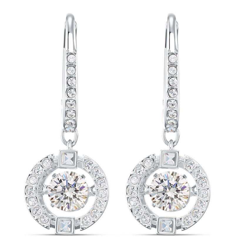 Swarovski Sparkling Dance Crystal Drop Earrings. White Rhodium Plated   5504652