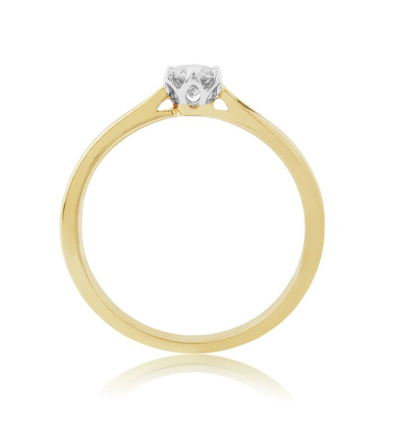9ct Yellow and White Gold Diamond Solitaire Ring 01-01-741