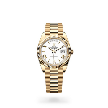 Rolex Day-Date 40 watch in Gold and Light dial at John Pass, official Rolex retailer. Ref: M228238-0042, full image