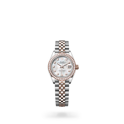Rolex Lady-Datejust watch in Oystersteel and gold and Gem-set dial, Light dial at John Pass, official Rolex retailer. Ref: M279381RBR-0013, full image