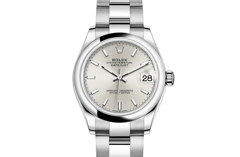 Rolex Datejust 31 watch in Oystersteel and Light dial at John Pass, official Rolex retailer. Ref: M278240-0005, details